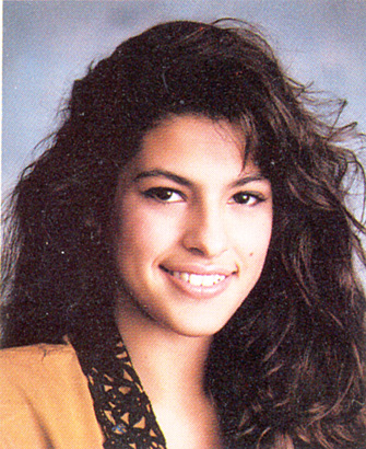 eva mendes young actress high school yearbook photo big hair red carpet