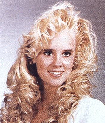 Jenny McCarthy actress model young high school yearbook photo big hair