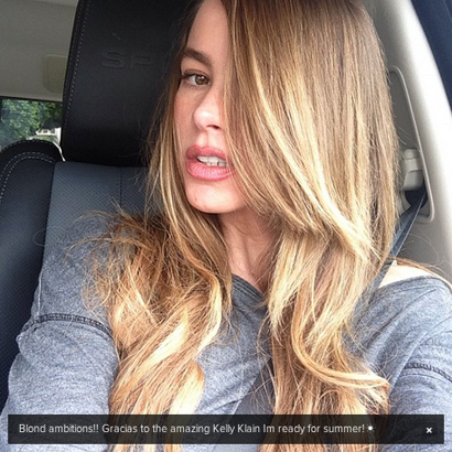 Sofia Vergara instagram tweet photo hair color blonde