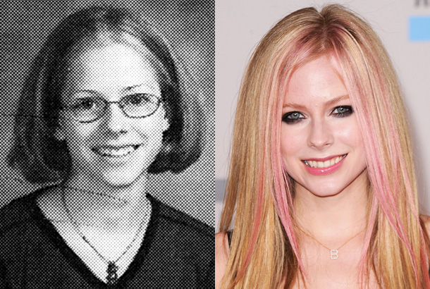 avril lavigne singer young high school yearbook photo red carpet now