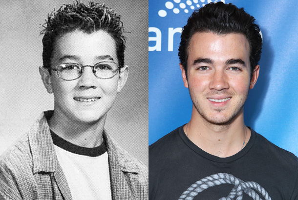 kevin jonas singer young high school yearbook photo red carpet now