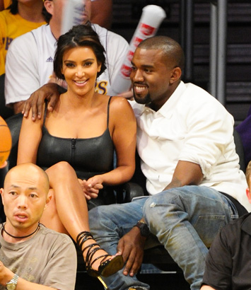 kim kardashian kanye west lakers 2012 photo