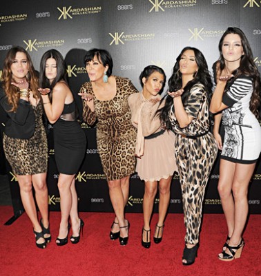 Khloe Kardasian, Kylie Jenner, Kris Jenner, Kourtney Kardashian, Kim Kardashian, and Kendall Jenner attend the Kardashian Kollection Launch Party at The Colony on August 17, 2011 in Hollywood, California. red carpet photo