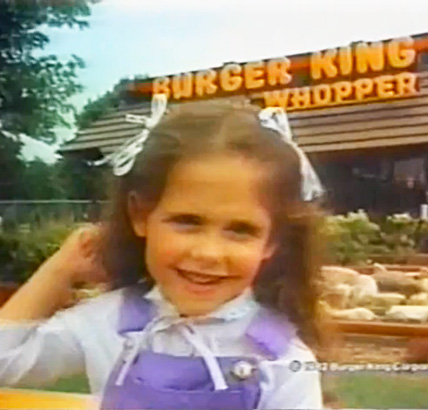 Sarah Michelle Gellar in a Burger King commercial (1981)