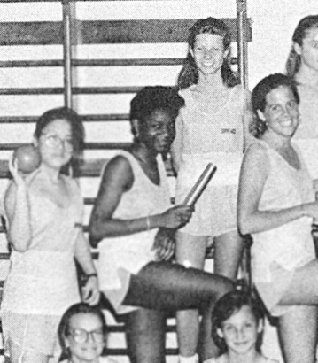 Gwyneth Paltrow track and field high school yearbook photo young Spence School 1987