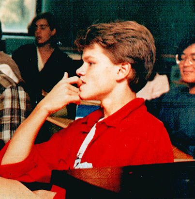 Matt Damon high school yearbook photo young Senior Year Cambridge Rindge and Latin High School Cambridge MA 1988 before famous
