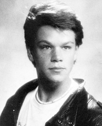 Matt Damon high school yearbook photo young Senior Year Cambridge Rindge and Latin High School Cambridge MA 1988 before famous