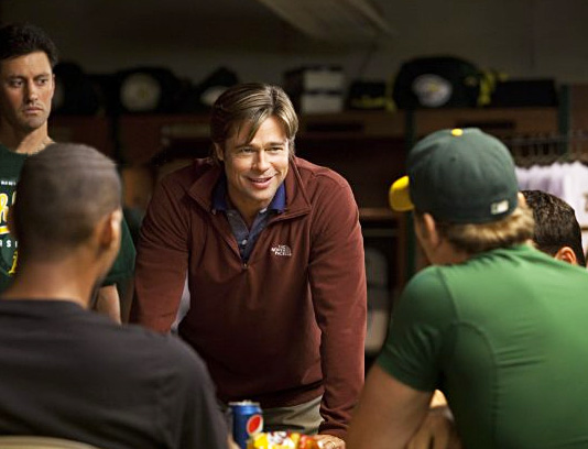 Brad Pitt Moneyball billy beane movie photo still 2011