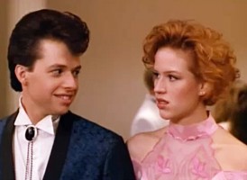 Jon Cryer Molly Ringwald scene from pretty in pink movie photo still