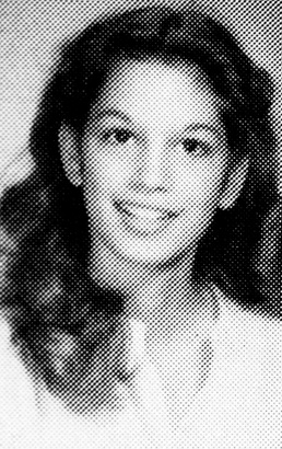 Cindy Crawford young high school yearbook photo