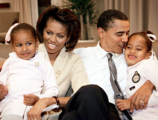 michelle barack obama election results family photo young president first lady