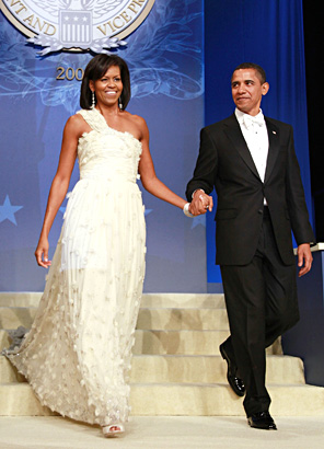 michelle barack obama inaugural evening wear dress pretty beautiful photo young president first lady