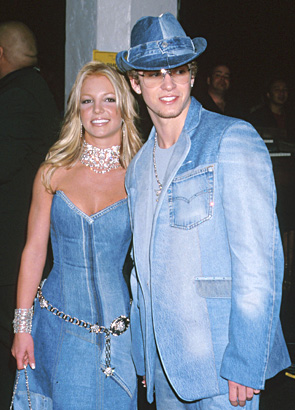 britney spears justin timberlake matching denim outfit photo 2001