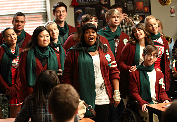 Glee Cast in Christmas Attire