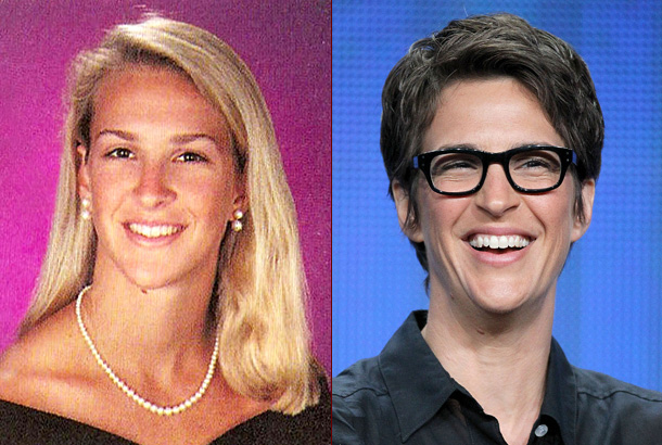 rachel maddow yearbook high school young red carpet photo