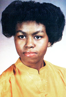 michelle obama nerds young yearbook photo