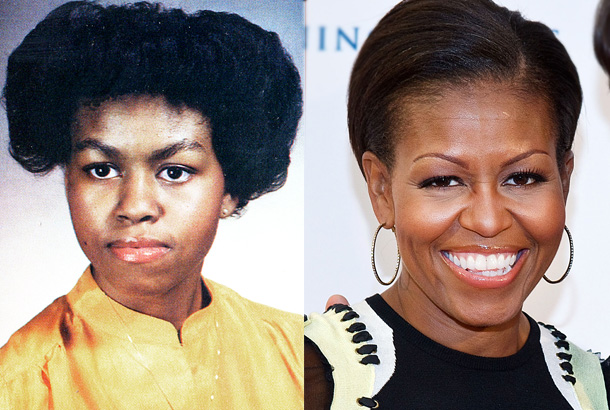 michelle obama nerds young yearbook photo red carpet now