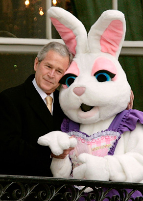 george w bush easter bunny 2008 photo