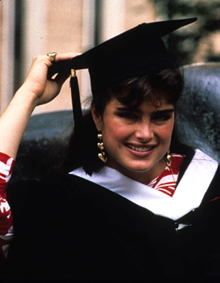 brooke shields college graduation princeton young 1987 photo