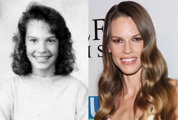 hilary swank young high school yearbook 1988 photo red carpet 2012