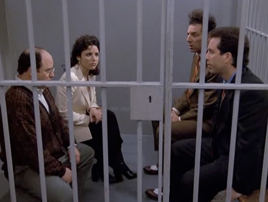 jerry seinfeld julia louis dreyfus michael richards jason alexander seinfeld tv show season finale 1998 photo