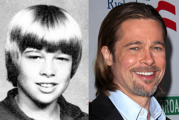 Brad Pitt, Freshman Year Kickapoo High School, 1979; Brad Pitt—Now