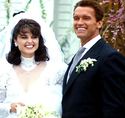 Maria Shriver and Arnold Schwarzenegger at their wedding in 1986