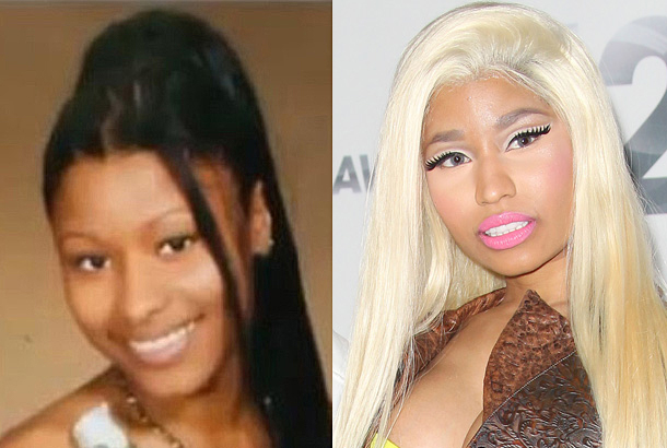Nicki Minaj in high school and Nicki Minaj in 2012