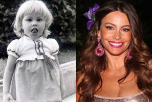 Sofía Vergara as a child and Sofía Vergara in 2012