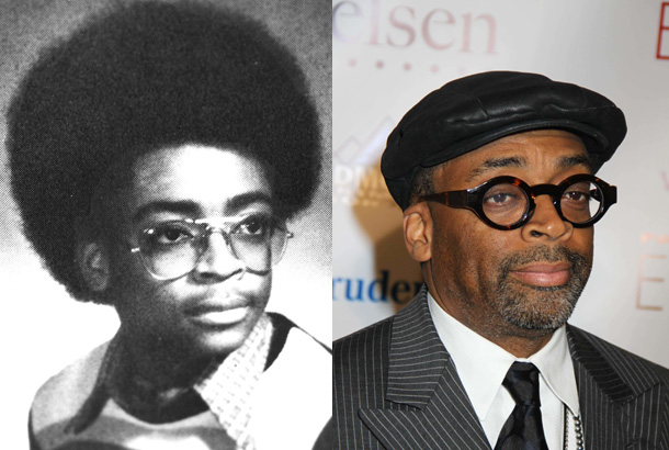 Spike (Shelton) Lee in his Senior Year photo at John Dewey High School, Brooklyn, New York in 1975 and Spike Lee at Evidence as a dance company host at the 8th annual gala in New York, New York on February 13, 2012