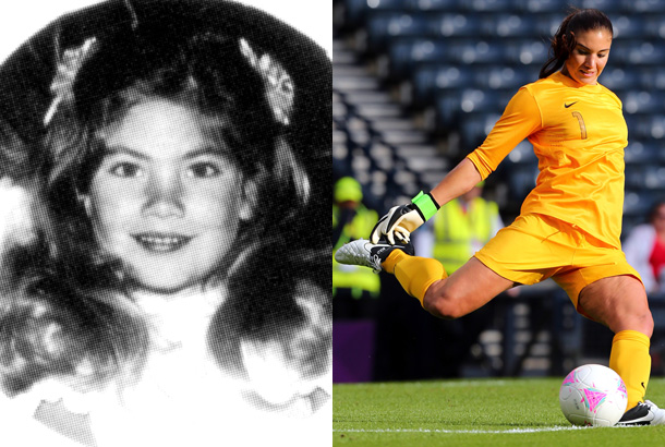 Hope Solo As a Student at Washington’s Richland High School in 1999 and Hope Solo in 2012