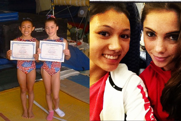 McKayla Maroney and Kyla Ross As Kids and McKayla Maroney and Kyla Ross in 2012