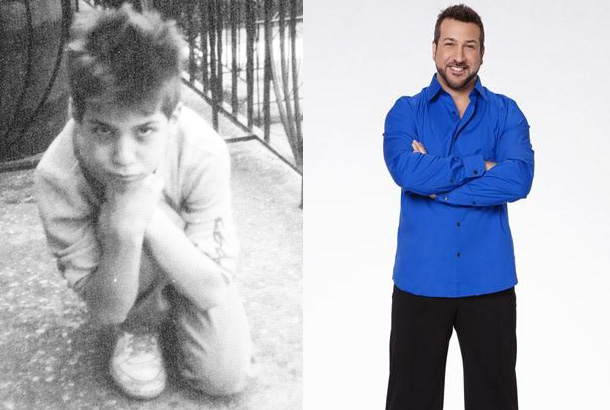 Joey Fatone as a Senior at Dr. Phillips High School in Orlando, Florida, in 1995 and Joey Fatone in 2012