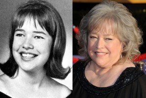 Kathy Bates as a Senior at White Station High School in Memphis, TN, in 1966 and Kathy Bates in 2012