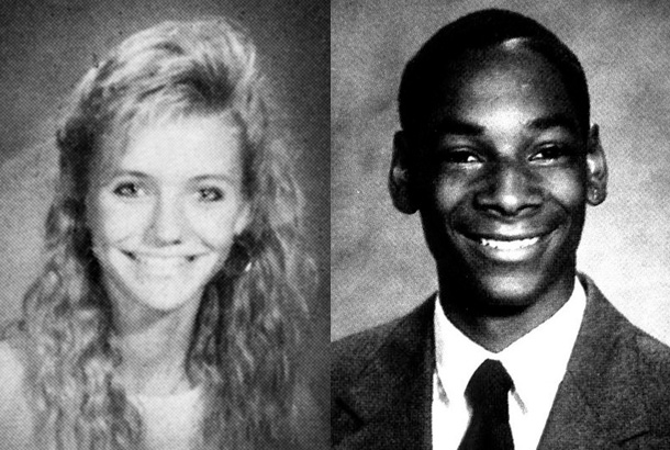 Cameron Diaz in 1988 and Snoop Dogg in 1988 at Long Beach Polytechnic High School, Long Beach, CA