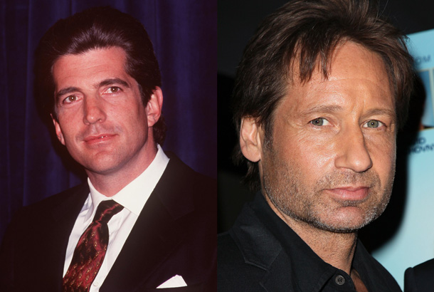 John F. Kennedy Jr. in 1999 and David Duchovny in 2012