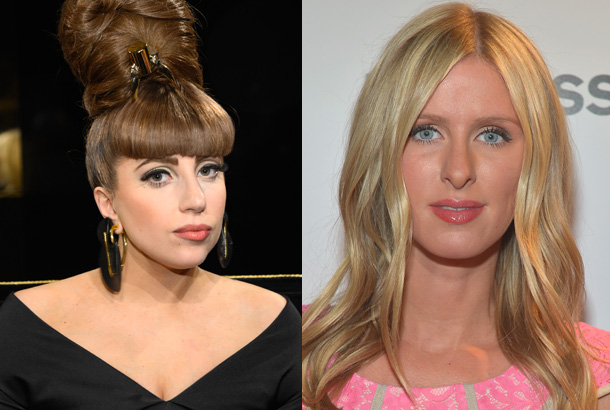 Lady Gaga and Nicky Hilton in 2012