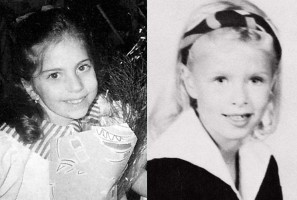 Lady Gaga in 2004 and Nicky Hilton in 1991 at the Convent of the Sacred Heart in New York, NY