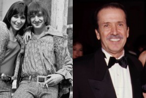 Sonny Bono with Cher in 1966 and Sonny Bono in 1995