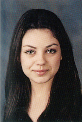 Mila Kunis in a Young High School Senior Yearbook Photo in 2001